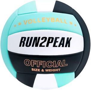 RUN2PEAK Soft Volleyball Ball Official Size 5 Volleyballs for Indoor Outdoor Beach Pool Game Play for Youth Teen Team Beginners Professional PU Leather Training Practice Volley Balls
