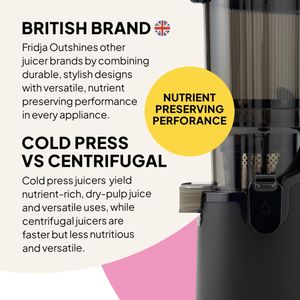 Fridja f2500 Slow Juicer – Matte Black Cold Press Extractor