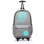 Kono Children Luggage Suitcase Luminous Music Kids Laptop Backpack Cabin Wheeled Travel Business Wheeled Rolling Trolley Hand Case 25L