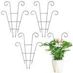 HADEEONG 4Pcs 15in Plant Trellis for Potted Climbing Plants Indoor Outdoor Wave Shape Metal Trellis Plant Stakes for Houseplants Flowers Vine Ivy