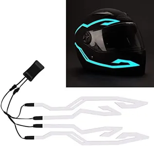 4PCS Upgrade Rechargeable Motorcycle Helmet Light, Night Riding Signal Helmet EL Light Sticker, 3 Mode Led Helmet Light Strip Accessories for Motorcycle, Bike Helmet (Rechargeable Powered, Ice Blue)