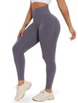 INSTINNCT Leggings for Women Butt Lifting High Waist Tummy Control Workout Gym Leggings Seamless Scrunch Booty Yoga Pants (Grey,L)