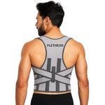 PLETHEON Posture Corrector Belt for Men & Women – Adjustable Back Brace for Spine Alignment, Shoulder & Upper Back Pain Relief | Comfortable Unisex Clavicle Support Brace (Gray)