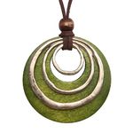 GelConnie Leather Cord Necklace Chain Multilayer Wooden Pendant Necklaces Vintage Jewelry Boho Long Sweater Necklace for Women Men, Faux Leather, No Gemstone