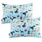 Kids Toddler Pillowcases UOMNY 2 Pack 100% Cotton Pillowslip Case Fits Pillows sizesd 13 x 18 or 12x 16 for Kids Bedding Pillow Cover Baby Pillow Cases Dog/Blue Dog