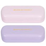 Unaone 2 Pack Eyeglass Case for Women Man, Leather Glasses Case Hard Shell Sunglasses Case Clamshell Glasses Protection Case