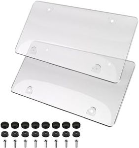 High Wave License Plate Covers in a Pack of 2 (with Bolts) – with Rust Proof, Resist Shock & Weather Resistance - License Plate Frame for Protection (Clear)