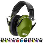 Noise Cancelling Ear Muffs: Dr.meter 27NRR Kids Noise Cancelling Headphones for Autism with Adjustable Headband - Hearing Protection Ear Muffs for Sleeping Shooting Mowing and Studying - Army Green