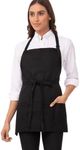 Chef Works Unisex Three Pocket Apron, Black, One Size