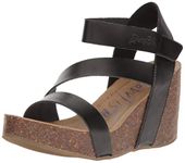 Blowfish Hapuku Black Dyecut PU Womens Wedge Sandals Size 9M