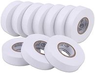 Lichamp 10-Pack White Electrical Tape Waterproof, 3/4 in x 66ft, Industrial Grade UL/CSA Listed High Temp Electrical Tape Electric Super Vinyl