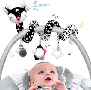 Car Seat Toys for Babies 0-6 Months, Baby Carseat Toys Hanging Black and White High Contrast Toy for Baby Spiral Activity Plush Toys, Stroller Toys for 0 3 6 9 12 Months Baby Ideal Gift
