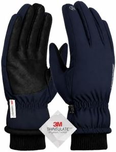 TRENDOUX Mens Ski Snow Glove Waterproof, Snowboard Touchscreen Navy XL