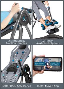 Teeter FitSpine LX9 Inversion Table – Deluxe Back Pain Relief, Grey