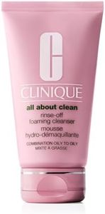Clinique All About Clean Rinse-Off Foaming Facial Cleanser With Hyaluronic Acid + Glycerin For Oily Skin Types | Dissolves Makeup + Sunscreen, 5 fl. oz.
