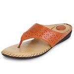 ORTHO JOY Doctor Flip Flop Slippers | Soft Fancy Chappal For Women | Comfortable Footwear For Women Brown Color, Size_7