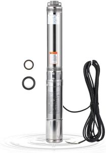 Deep Well Submersible Pump, 0.5HP 110V/60Hz, 26GPM Flow 125ft Head, With 33ft Electric Cord & Check Valve, 4" Stainless Steel Water Well Pump for Industrial,Irrigation,Home Use, IP68 Waterproof Grade