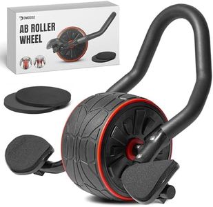DMoose Fitness Ab Roller Wheel with Elbow Support & 2 Knee Pads - Abdominal Exercise Trainer for Core Strength Training - Ultimate Abs Workout Equipment for Home and Gym - Ab Machine for Men & Women (Black)
