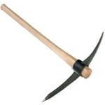 Heavy Duty Pick | Mattock | 5 or 7lb Head | Fibreglass or Hardwood Shaft (7lb Pick Axe Head with Hardwood 36" 90cm handle shaft Garden Pick Axe)