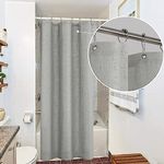 Grey Waterproof Linen Fabric Shower Curtain 36x72 Inches Long