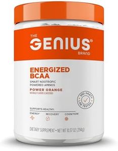 Genius BCAA Energy Powder, Orange - Nootropic Amino Acids & Muscle Recovery - Natural Vegan BCAAs Workout Supplement for Women & Men (Pre, Intra & Post Workout) - No Artificial Sweeteners