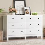 HOUROM White Dresser, Modern 6 Draw