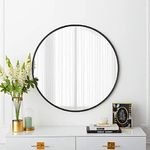 Youyijia Round Mirror 60cm Circle Hanging Wall Mirror - Home Decorative Wall Mounted Vanity Mirror for Bathroom/Living Room