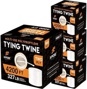 Xpose Safety Polypropylene Tying Twine – 2 Ply White Plastic Twine String, 4200 Ft Roll, Heavy Duty Poly Twine for Baling, Shipping, Bundling, Packaging, Gardening, Box Tying & Cardboard 4 Pack
