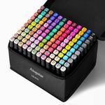 ATOPSTAR 120 Colors Alcohol Markers Artist Drawing Art Markers for Adult Coloring Painting Supplies Perfect for Adult Students Gift (120 Black Shell)