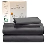 California Design Den Soft 100% Cotton Sheets for Queen Size Bed Sheets with Deep Pocket, 4 Pc Queen Sheet Set with Sateen Weave, Cooling Sheets (Dark Gray)