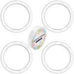 GORGECRAFT 4 Pack Wind Chime Supplies Top Ring Transparent Top Circles of Wind Chime Wind Chime Making Supplies Acrylic O Ring with 1 Roll Elastic Thread for Outdoor Home Garden Patio