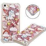 COTDINFOR iPhone 5S Liquid Case iPhone 5 Phone Case for Girls 3D Cute Glitter Liquid Sparkle Floating Quicksand Silicone Flowing Shiny Slim Case Cover for iPhone 5 / 5S / SE Rainbow Unicorn YB.