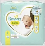 Pampers Premium Protection Size 1, 24 Nappies, 2 kg - 5 kg, Pampers Best Comfort and Protection for Sensitive Skin