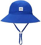 HSYZZY Baby Sun Hat Smile Face Toddler UPF 50+ Sun Protective Bucket hat Nice Beach hat for Baby Girl boy Adjustable Cap Royal Blue