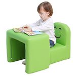 Emall Life Multifunctional Children's Armchair, Kids Chair and Table Set/Stool with Funny Smile Face for Boys and Girls (Green)