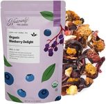 Heavenly Tea Leaves Organic Blueberry Delight, Bulk Loose Leaf Herbal Tea, 1 Lb. (Approx. 200 Servings) - Naturally Caffeine Free, Perfect Hot or Iced, Fruity Flavor