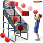 Kids Basketball Hoop Arcade Game W/Electronic Scoreboard Cheer Sound, Basketball Hoop Indoor Outdoor W/4 Balls, Basketball Game Toys Gifts for Kids 3-6 5-7 8-12 Toddlers Boys Girls