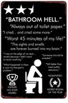 Bathroom Hell Vintage Posters Metal Sign - Worst Room of The Year，Always Out of Toilet Paper - Toilet Bar Cafe Pub Wall Decoration Funny Gift 12x8 inches