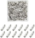 100 Pcs Locking Pins Backs Safety Clasp Brooch,Silver Brooch Clasp Pin, Backs Safety Clasp Brooch,Brooch Pin Backs,Bar Pin,for Name Tags Jewelry Making and DIY Crafts (20MM)