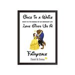 PERSONALISED PRINT ONLY Beauty and the Beast Engagement DISNEY Couples Wedding Wife Husband Girlfriend Boyfriend Gift For Her For Him PRINT ONLY UNFRAMED A4