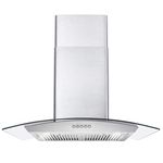 COSMO COS-668WRC75 Wall Mount Range Hood with Ducted Exhaust Vent, 3 Speed Fan, Push Button Controls, LED Lighting, Permanent Filters in Stainless Steel, 30 inches