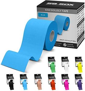SB SOX Original Cotton Kinesiology Tape Roll – Best Latex Free Athletic Tape for Muscles/Joints – Waterproof, Stretchy, and Gentle on Skin (16ft) (Blue)