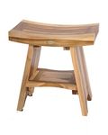 EcoDecors, Serenity, 18", Teak Shower Bench, Teak Shower Stool, Teak Shower Seat, Teak Shower Bench for Inside Shower, Teak Bathroom Bench, Teak Shower Bench for Inside Shower, 18" Inch Height