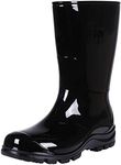 Asgard Women's Mid Calf Rain Boots Short Rubber Boots Waterproof Garden Shoes for Ladies Black 42 (11)