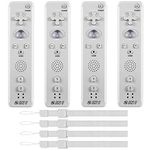 4 Pack Wii Remote Controller, Built in Motion Plus Replacement Remote Controller Compatible for Wii Wii U, with Wrist Strap (White)