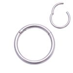 4youquality Surgical Steel Nose Ring Septum Clicker Hinge Segment Ear Helix Tragus Ring Hoop Nose Rings (Silver, Size 1.0 * 8mm Medium)