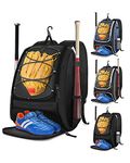 BROTOU Baseball Bag, Softball Bag for Baseball Gear & T-Ball Bat, Youth Baseball Backpack with Shoes Compartment for Girls, Boys, Kids and Adults (Grey camouflage)