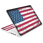 HK Studio Laptop Skin Decal for HP 14" American Flag with No Bubble, Waterproof, Scratch Resistant - Including Wide Screen and Full Wrist Pad - 14 inch HP Laptop Cover Sticker Decal Wrap