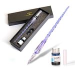 AOKUY Glass Dip Pen Set,Calligraphy Pen,Crystal Signature Pen for Art, Writing, Signatures -Decoration and Business Gift