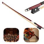 AMZZ Professional 4/4 Brazilwood Ebony Frog Violin Arbor White Horsehair Violin Bow (4 4 Full Size Violin Bow)